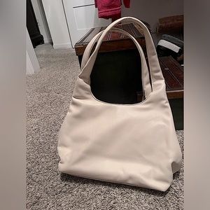 Ivory Faux Leather Hobo Tote